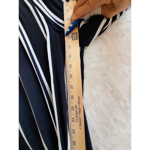 New Lulus Medium Wide Leg Retro Flowy Casual Vacation Striped Pants Pockets - Picture 9 of 11